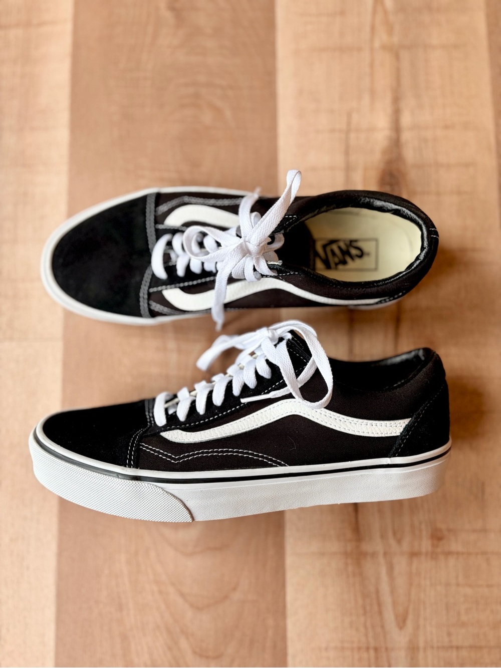Vans Black & White Old Skool Low-Top Skate Sneakers